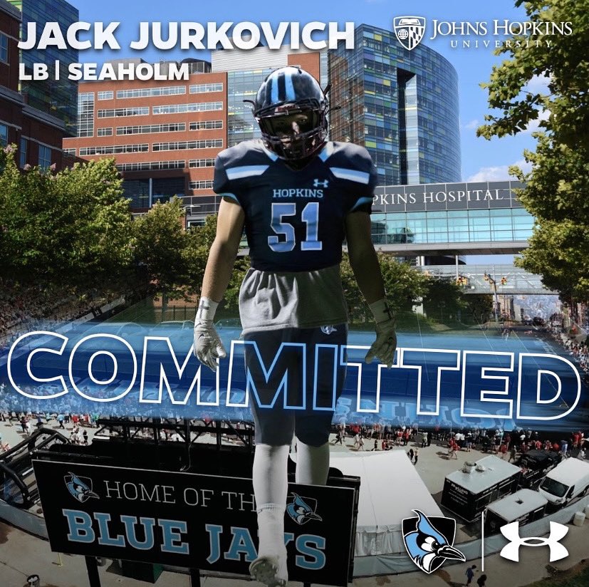 Proud to say that I have committed and been accepted to Johns Hopkins university. I want to thank my family coaches, teammates , and teachers for pushing me both on the field and in the classroom.