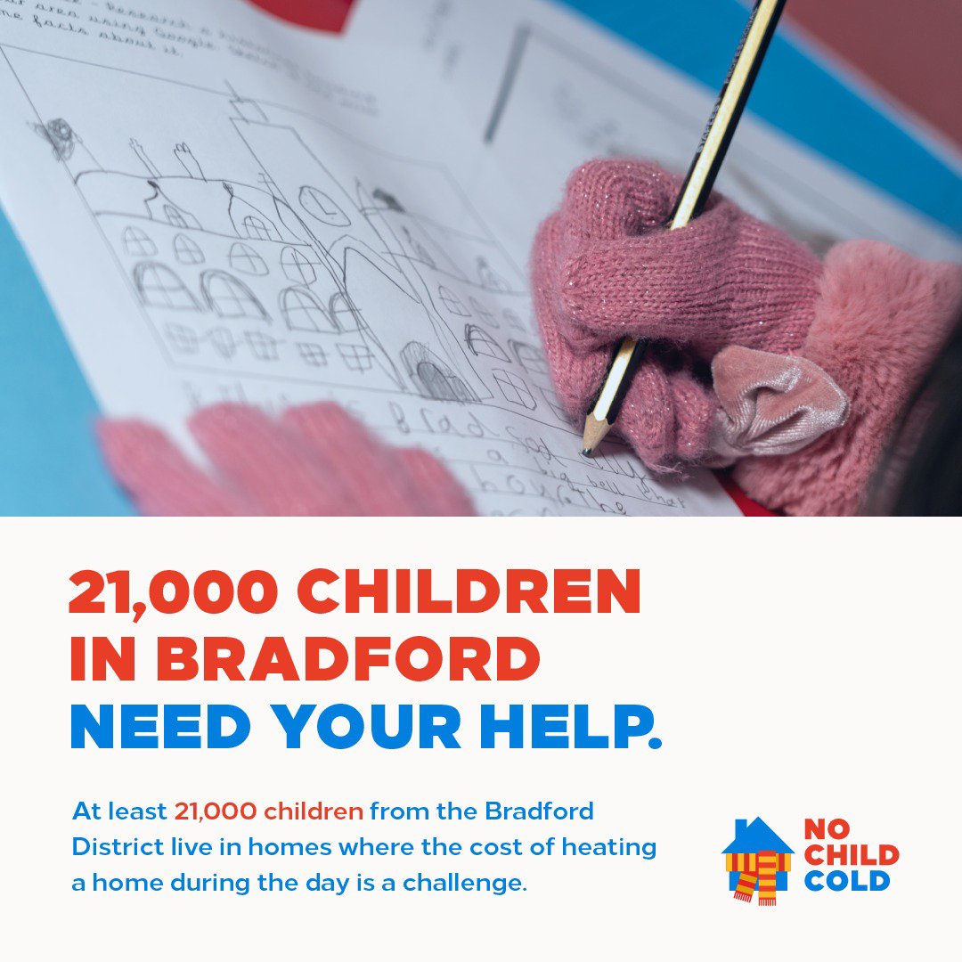 Will you join us in supporting the #NoChildCold campaign?

The voluntary sector, along with individuals &amp; organisations across #Bradford , have come together to pledge that no child will be cold as a result of this lockdown.

To pledge your support ➡️ bit.ly/36401vz