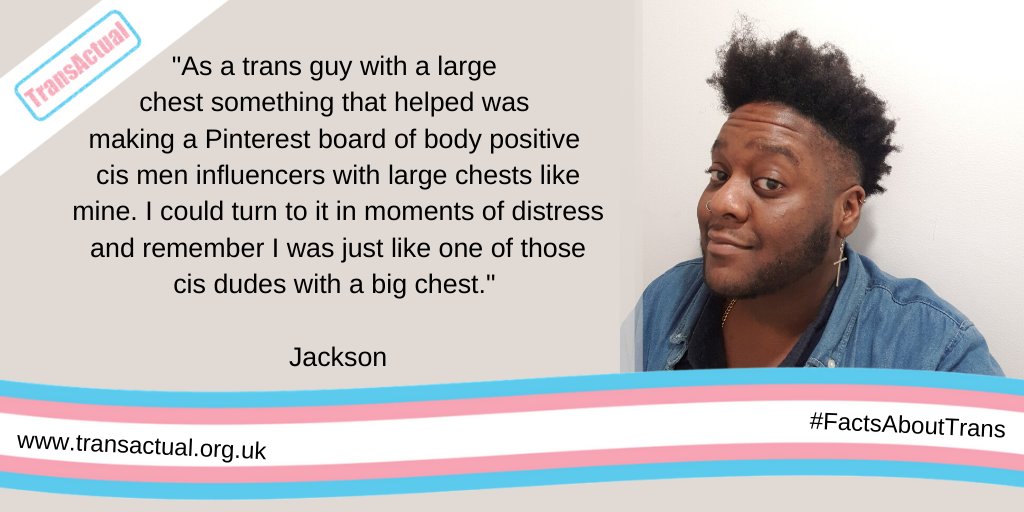 Trans Actual on X: As a trans guy with a large chest something that  helped was making a Pinterest board of body positive cis men influencers  with large chests like mine. I