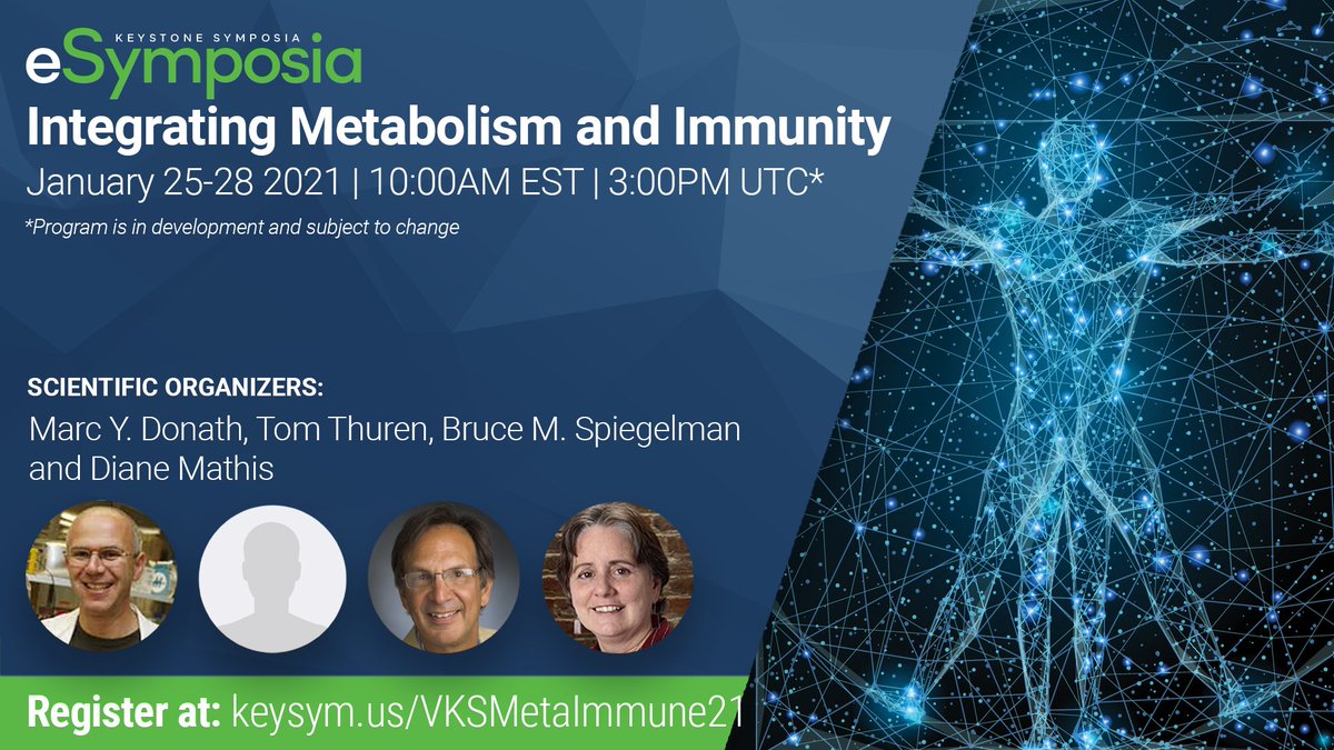 #VKSMetaImmune21 starts on MONDAY! Join pioneers in #Immunometabolism from for four exciting days plenary talks with live Q&A, virtual networking opportunities & more. Featured speakers include @MatthiasNahrend @HessLab @BruceVerchere @theayreslab. virtual.keystonesymposia.org/ks/live/628/pa…