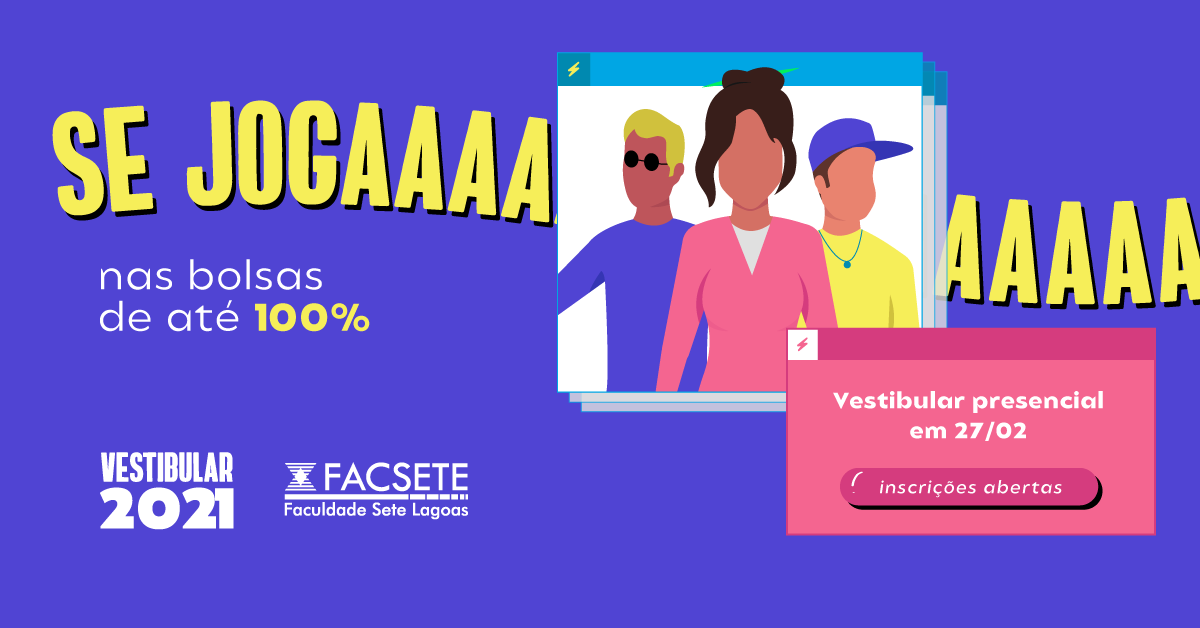 facsete's tweet photo. É agora ou nunca! Acesse: https://t.co/oP99yye7l7 e garanta sua inscrição para a segunda chamada do Vestibular Presencial Facsete. Bora conquistar mais uma?

#juntospelofuturo https://t.co/WteIT5VqbE