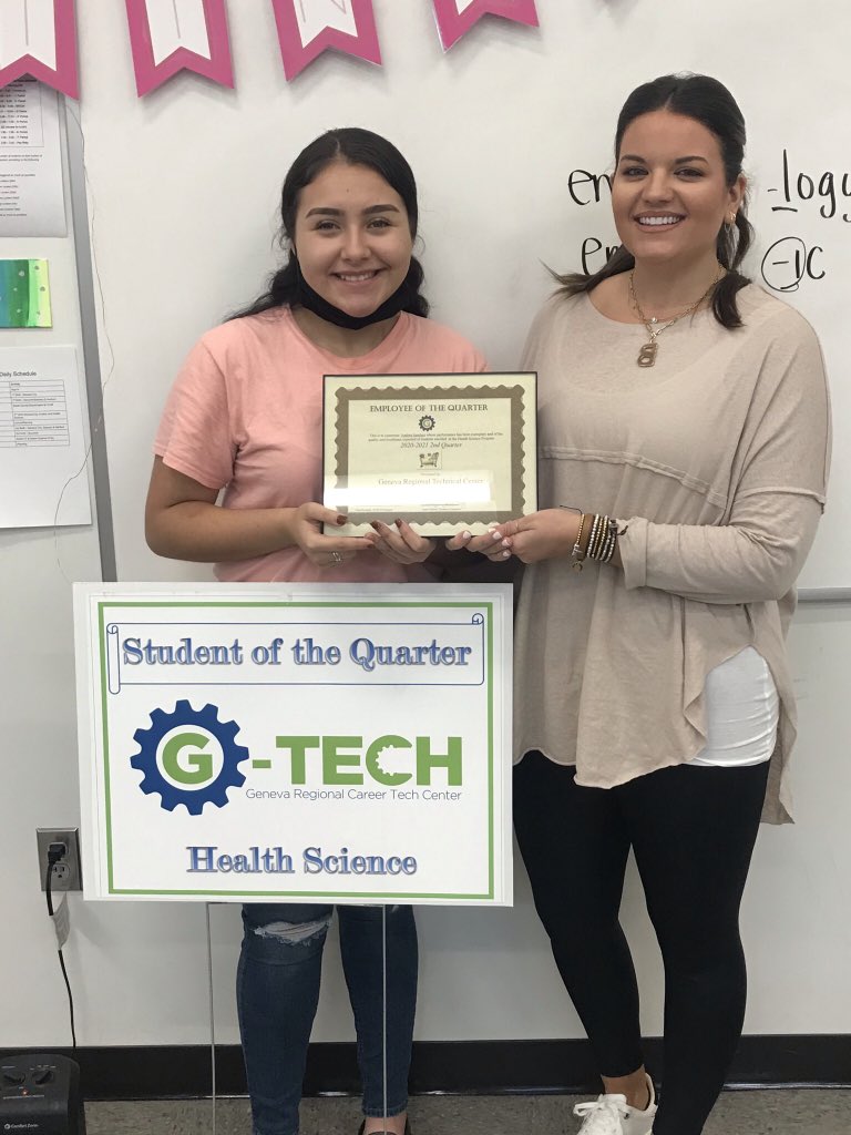 Congratulations to our 3rd shift Health Science Employee of the Quarter: Ellie Rea! Ellie’s favorite things about GTECH are her awesome instructor, Mrs. White, meeting people from different schools, and learning things that she genuinely enjoys!