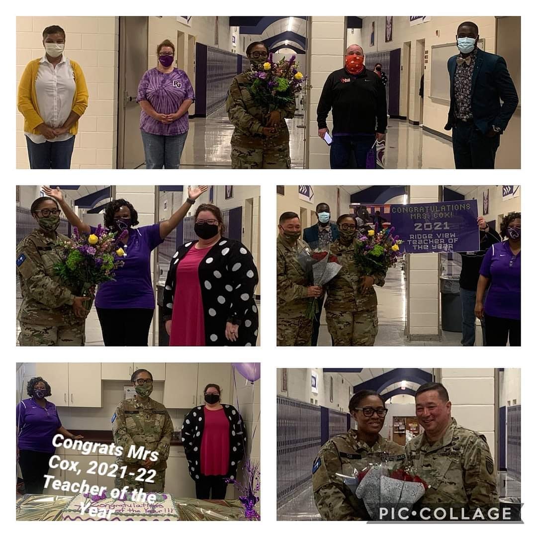 RidgeView_2024's tweet photo. Congrats to Mrs. Cox, our Blazer Academy Lead Teacher, on being honored as the @rvhs 2021-2022 Teacher of the Year!! https://t.co/JJapkJapq3