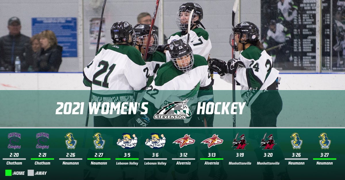 WHKY | SCHEDULE

<a href="/StevensonHockey/">Stevenson Women’s Ice Hockey</a> is slated to begin a 12-game schedule February 20-21.

The status of each contest is contingent upon campus, local, state and federal COVID-19 guidelines at that time. 

➡️ bit.ly/39T11nz

#d3hky #StangNation 🐎