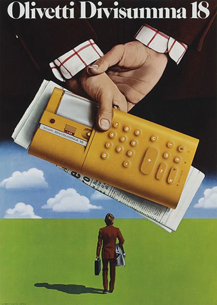 But the most stylish '70s pocket calculator was undoubtedly the Olivetti Divisumma 18, designed by Mario Bellini. Its smooth look and soft shape has become something of a tech icon and an inspiration for many designers. It even featured in Space:1999.