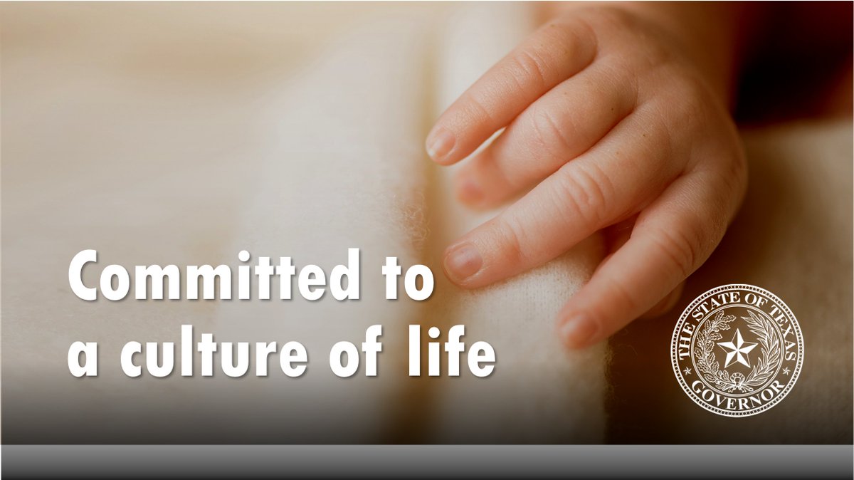 GovAbbottPress's tweet photo. On the anniversary of Roe v. Wade, we grieve for the lives lost to abortion and remain steadfast in our commitment to fostering a culture of life here in Texas. https://t.co/mEFfdinQhH