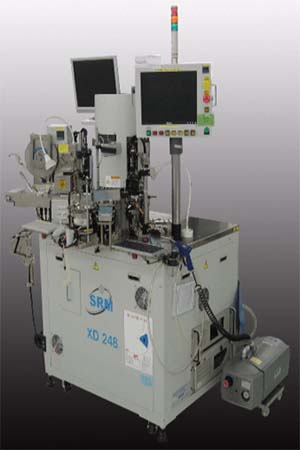 this packaged chip might have been damaged during singulation or packaging, so it has to be tested again. this is called "final test". it goes into a machine that looks something like this, and all the critical parameters are measured.