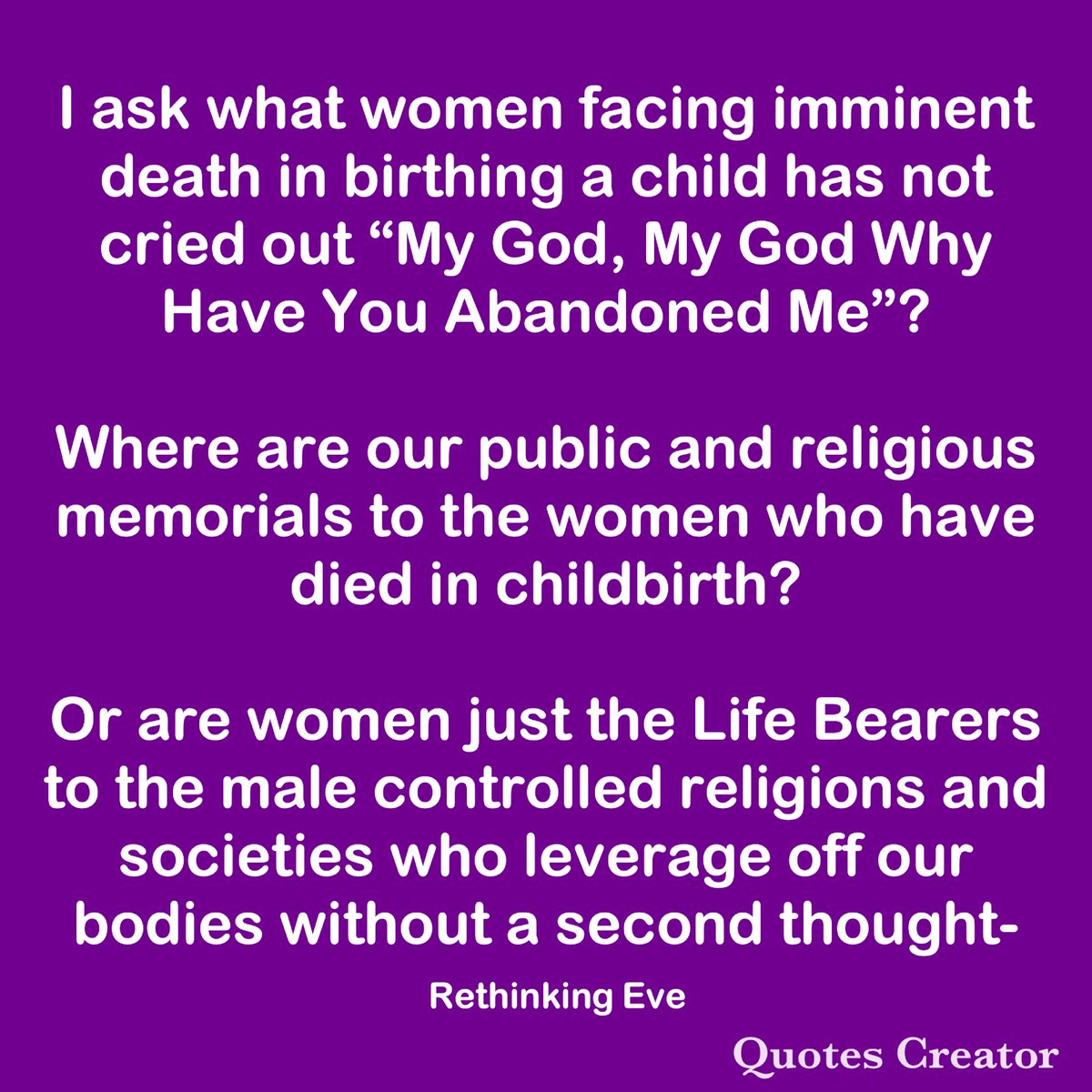 RethinkingEve's tweet photo. @NARAL @Catholic4Choice I #ReimagineRoe as #CompassionateProLife -
as the uplifting of the #MaternalGiftEconomy inc women as midwives
as the end of rape & pillage of women by the #ExchangeExtractionWarEconomy
Women are the #LifeGivers to the planet
end #VAW in all forms
Ask Women to Be Generous. https://t.co/oUbmmxIqPE