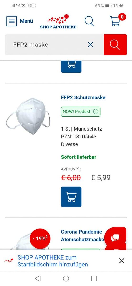 Chrissip81's tweet photo. Schämen Sie sich wenigstens für diese Wucherpreisgestaltung @shopapothekecom? Für ein selbst zu finanzierendes, aktuell lebenswichtiges Produkt? Im Einkauf kosten mich die Masken aktuell 1 Euro. Bitte RT!!! 
#supportyourlocalpharmacy #Impfluencer @pharmagirl286 
@shopapothekecom https://t.co/FhgqoknP0y