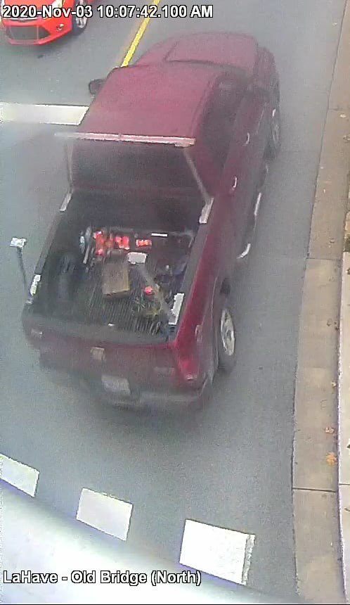 On November 3rd, 2020, at approximately 10 a.m. the red Dodge Ram with aluminum bed racks was involved in the hit and run motor vehicle collision on the east side of town.  

Anyone with information is asked to contact Cst. Thorogood at 902-543-2464 or crime stoppers.