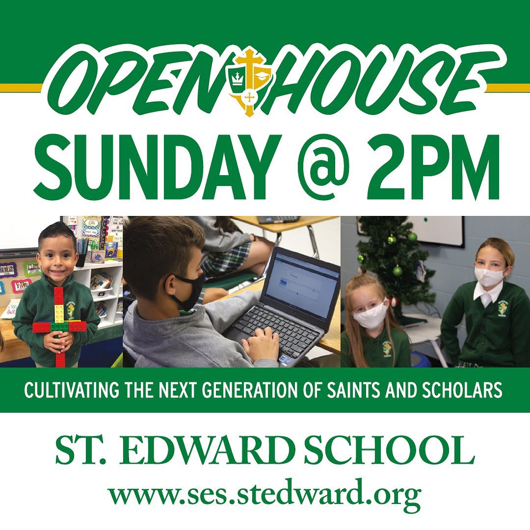 Join me on Sunday to learn more about St. Edward School!  Now enrolling for the 2021-22 school year.  We also have spots available NOW in grades 2nd-7th!
