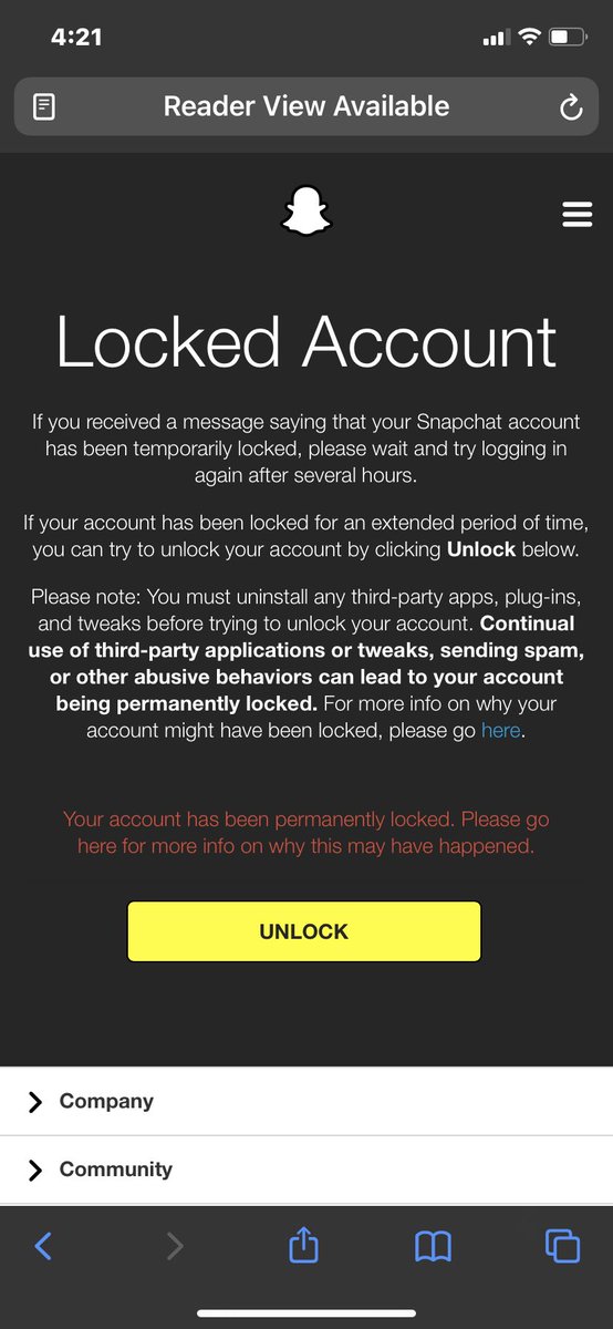à¦Ÿ à¦‡à¦Ÿ à¦° Snapchat Support Hey There Are A Few Reasons Your Account Could Be Locked Learn More Here Https T Co 8x0lxhoagw Team Snapchat Is Unable To Unlock Your Account During This Time If You Re Seeing