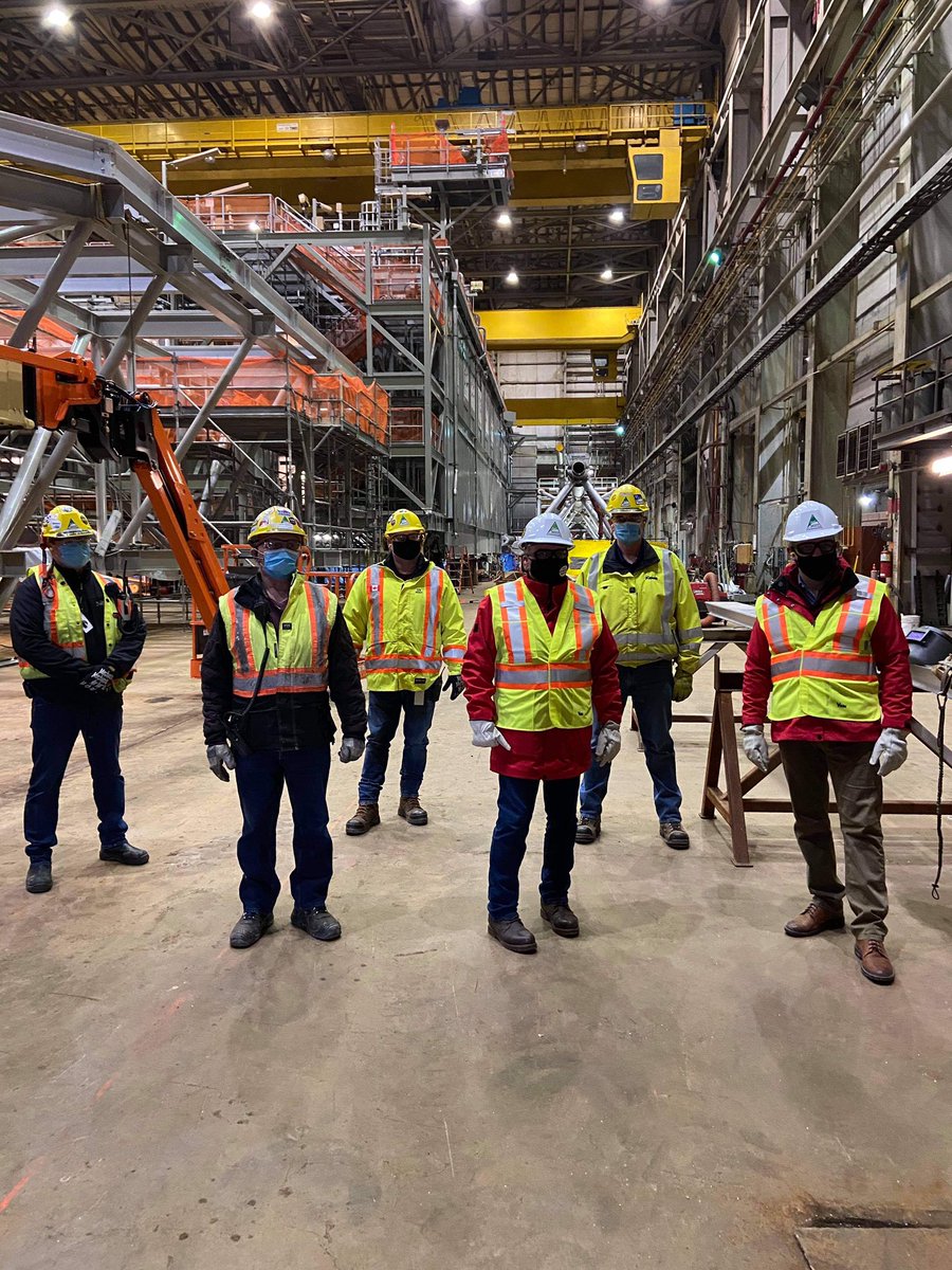 FureyAndrew's tweet image. Impressive to see our government’s investment in supporting offshore workers in action today at Kiewit Cow Head facility in Marystown. Working on living quarters, helideck and other parts of the West White Rose Project. Great to meet the crew with