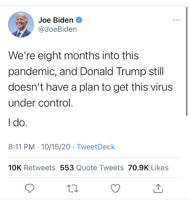 Thread @JoeBiden promised us better. We were told - over and over again, in no uncertain terms - that the Biden team was going to turn the coronavirus pandemic around.Today, they told us that wasn’t true. We’ve got a lot more examples to go. 