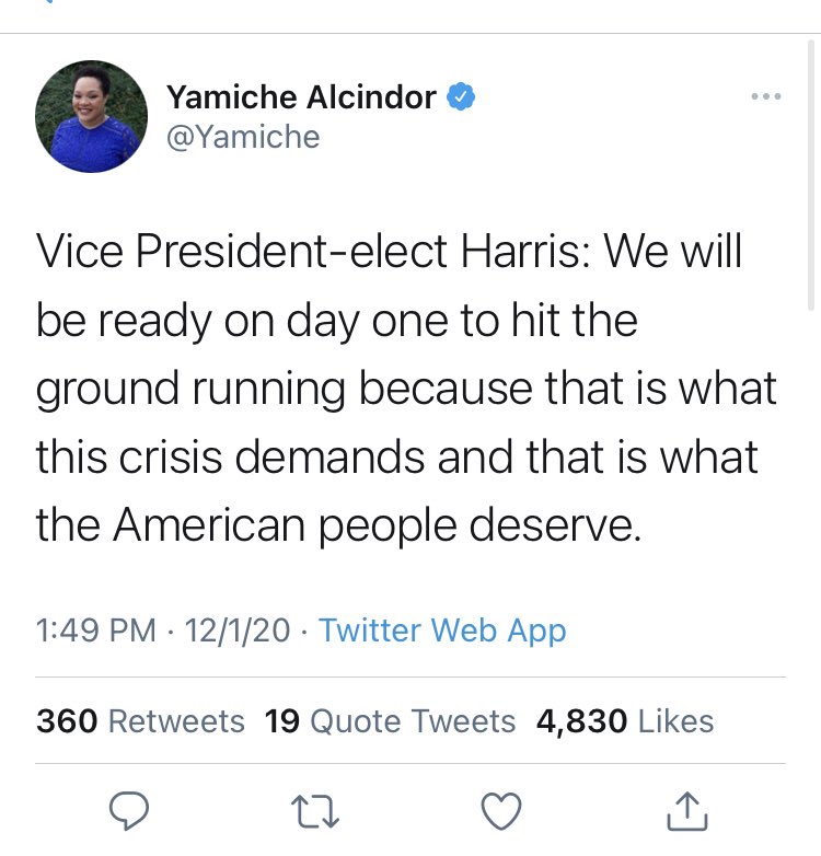 Naturally, none of this happens unless someone else who can be counted on to be at least somewhat believable is carrying the water. Luckily, Biden and Harris had that in  @Yamiche.