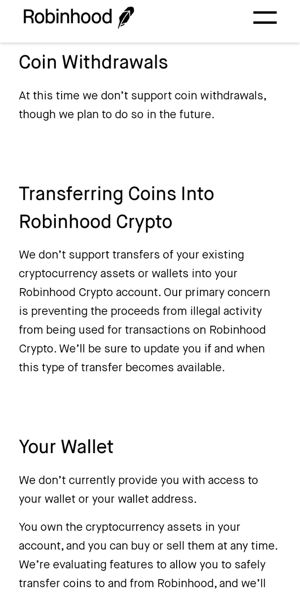  @RobinhoodApp is borderline. I use this service for buying & holding  $doge. For holding only, it is great. The verification process is fast and I like that. You can't move crypto assets in anyway. For me, this is not useful. Once this is corrected, I'll likely use it extensively.