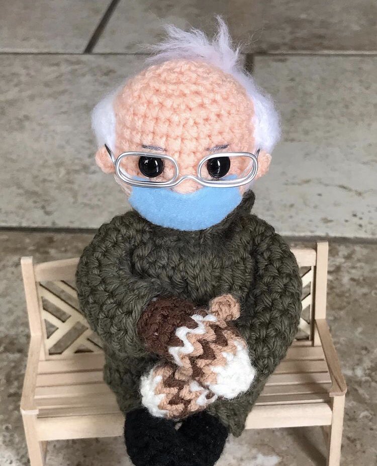 Crochet Bernie, this is not a drill