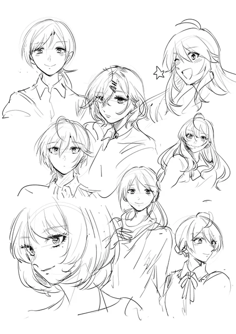 ホプマスでなんか懐かしくなってわりと描いた子たちを久しぶりに描いたけどわりと描き方覚えてる 
