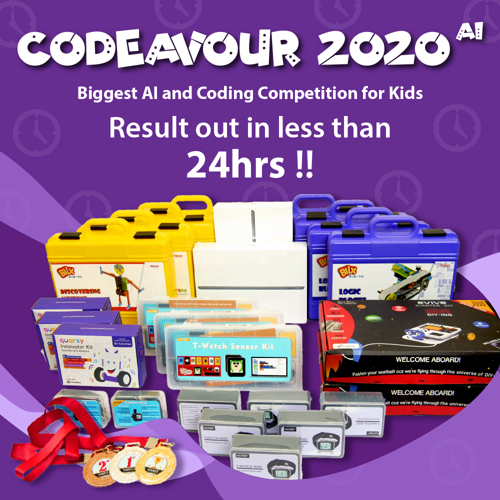 theSTEMpedia's tweet photo. The wait is finally over!
Results of the Biggest International AI and Coding Competition is about to be announced in less than 24hrs.
#codeavour2020AI #codeavour #AI4Kids #AICompetition #codingcompetition #AIwithPictoBlix #PictoBlox #theSTEMpedia https://t.co/IwbJ6uRg12