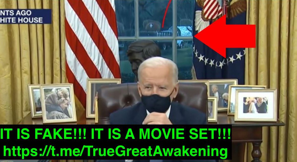 We know this isn't a real picture of Biden on a fake movie set version of the Oval Office.