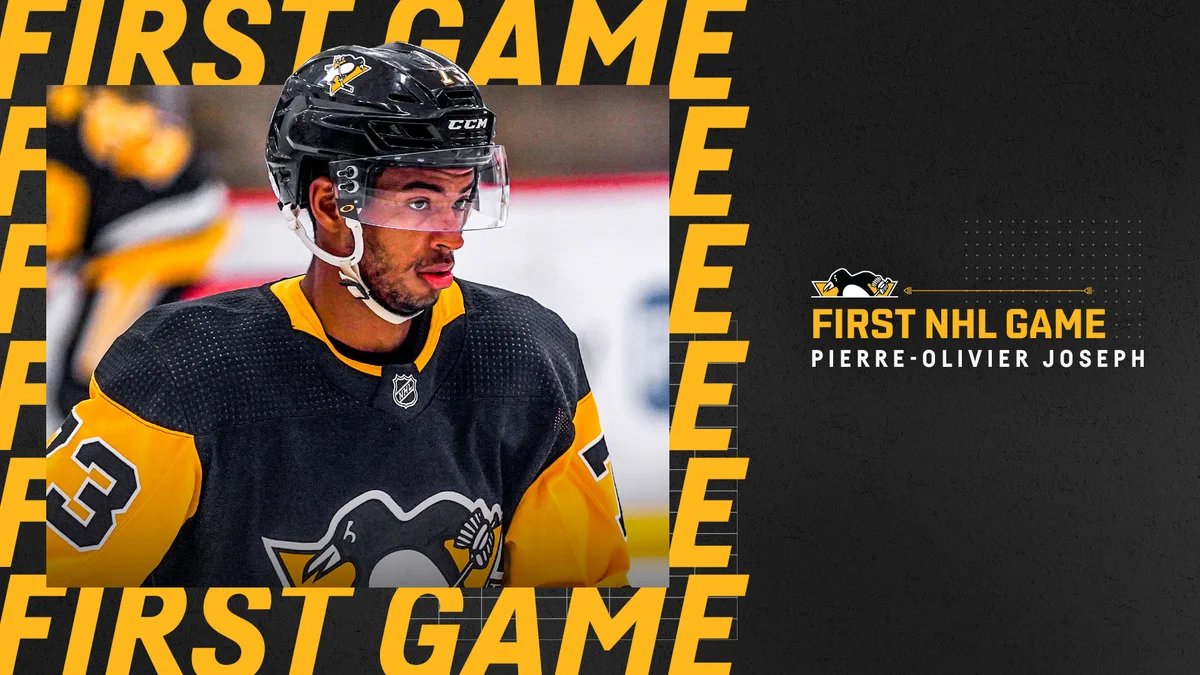 P.O Joseph first NHL game graphic