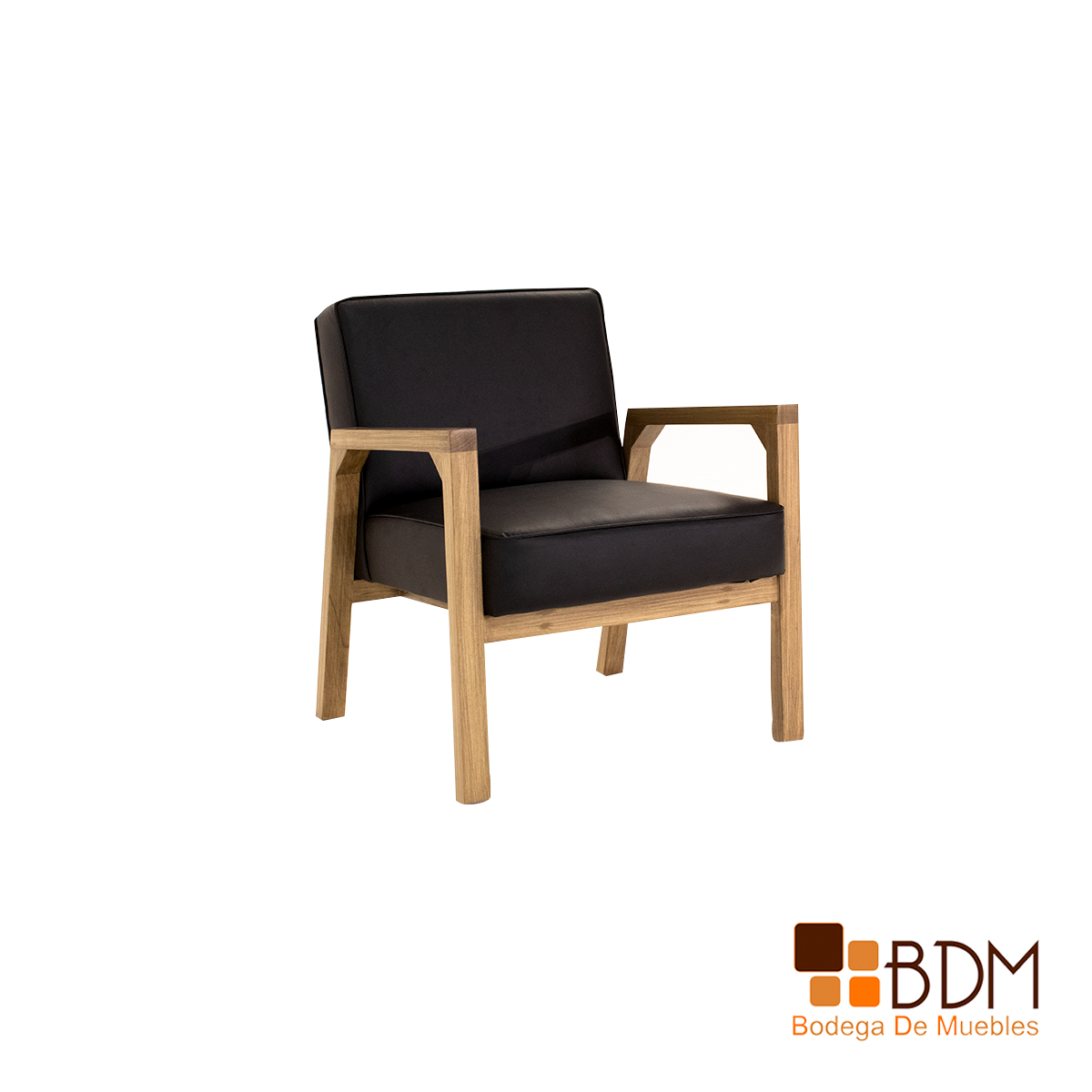 Sillon individual moderno de madera tapizado - Bodega de muebles