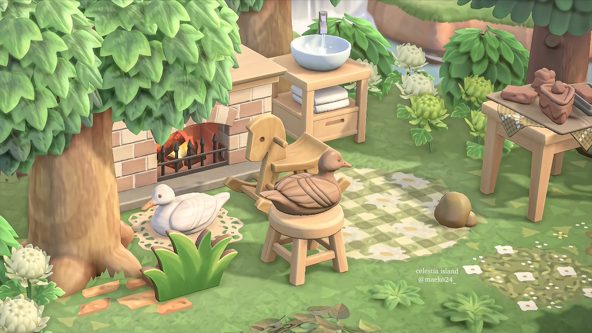 justmaeko_'s tweet image. a tiny crafting area 🌼

#acnh #どうぶつの森