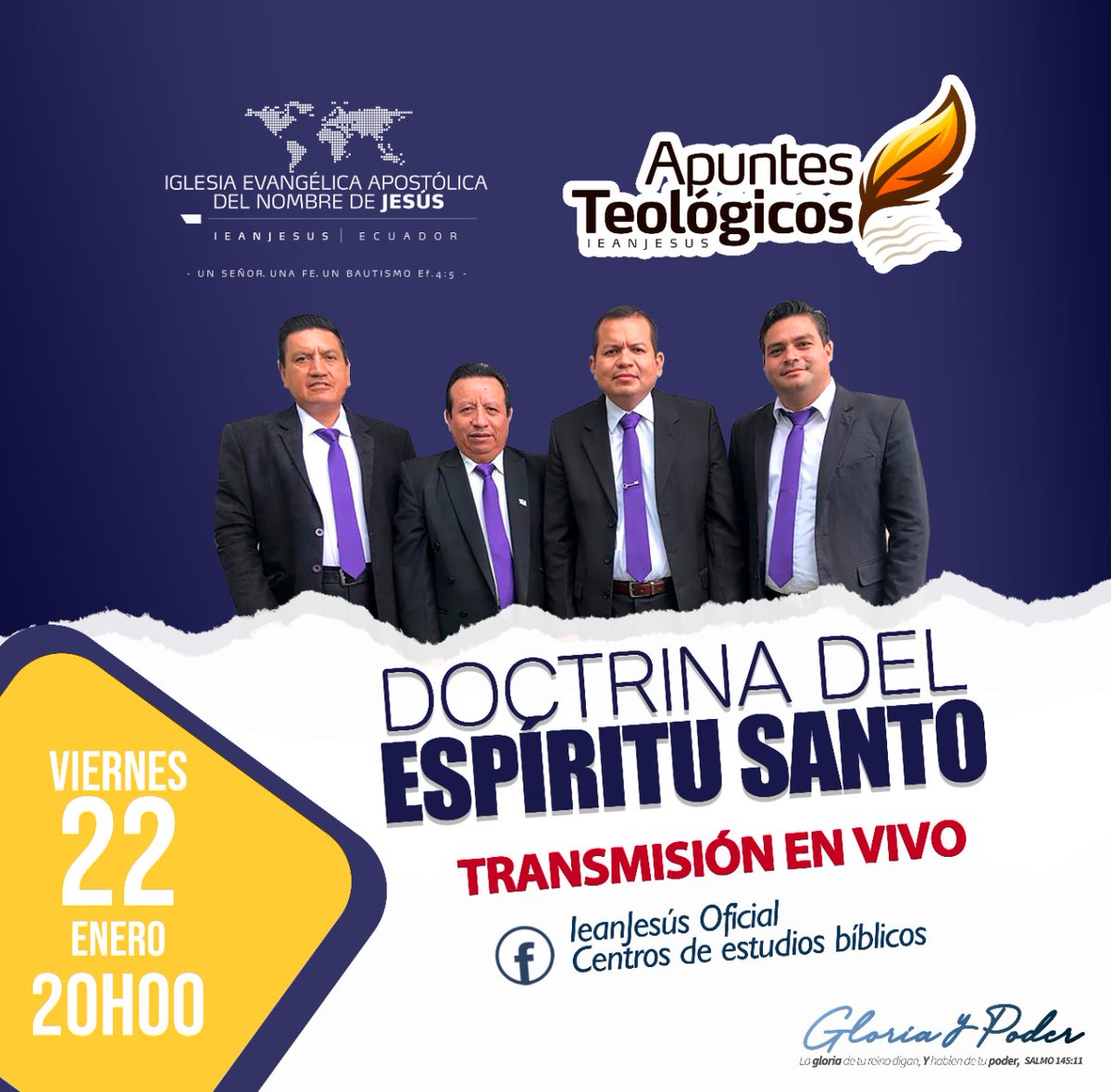 IeanJesusOf's tweet photo. Porque la palabra de Dios es viva y eficaz, te invitamos a sintonizar nuestro programa 𝐀𝐏𝐔𝐍𝐓𝐄𝐒 𝐓𝐄𝐎𝐋𝐎́𝐆𝐈𝐂𝐎𝐒
📝 Tema: 𝗗𝗢𝗖𝗧𝗥𝗜𝗡𝗔 𝗗𝗘𝗟 𝗘𝗦𝗣𝗜𝗥𝗜𝗧𝗨 𝗦𝗔𝗡𝗧𝗢
📝 08h00 pm - Viernes 22 de enero

#apostolicos #gloriaypoder #palabradeDios https://t.co/l0q9wMPxPU