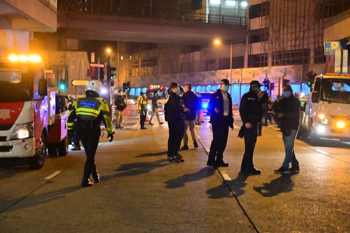 Lockdown kind of started. Cars inside the area unattended are being removed.