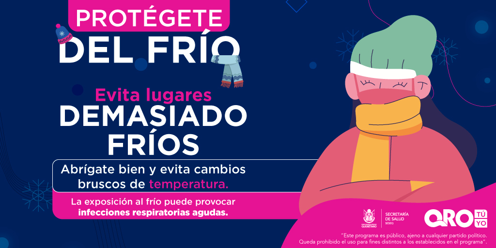 gobqro's tweet photo. Esta temporada protege a tu familia de las bajas temperaturas. Al salir, abrígate bien y evita exponerte a cambios bruscos de temperatura. ¡No te arriesgues! La exposición al frío puede provocar enfermedades respiratorias. #QroResponsable https://t.co/g7mxlRwJFo