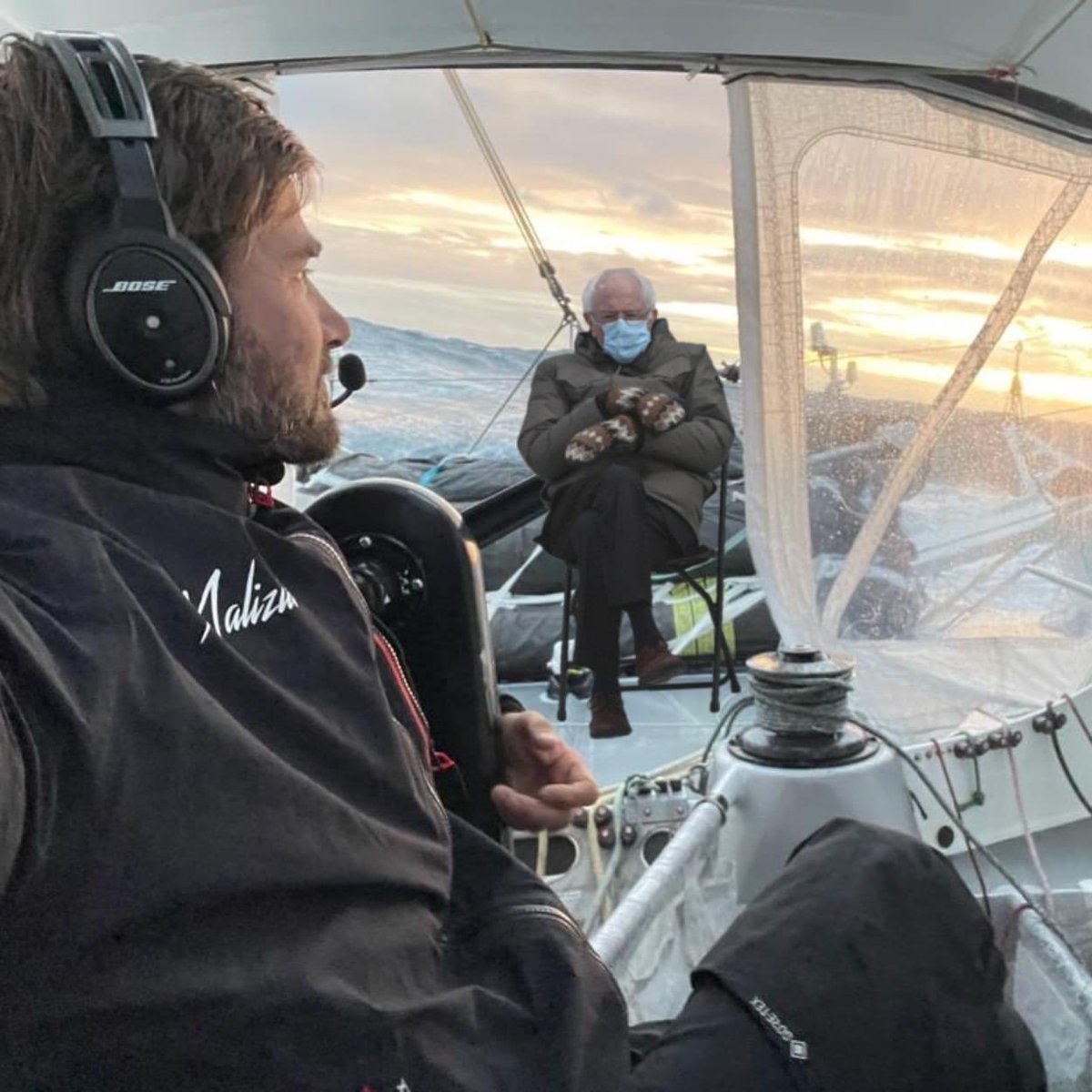 Endlich kann Bernie Sanders Gelassenheit finden. 
(Via <a href="/SegelReporter/">SegelReporter.com</a>.) @borisherrmann #VendeeGlobe