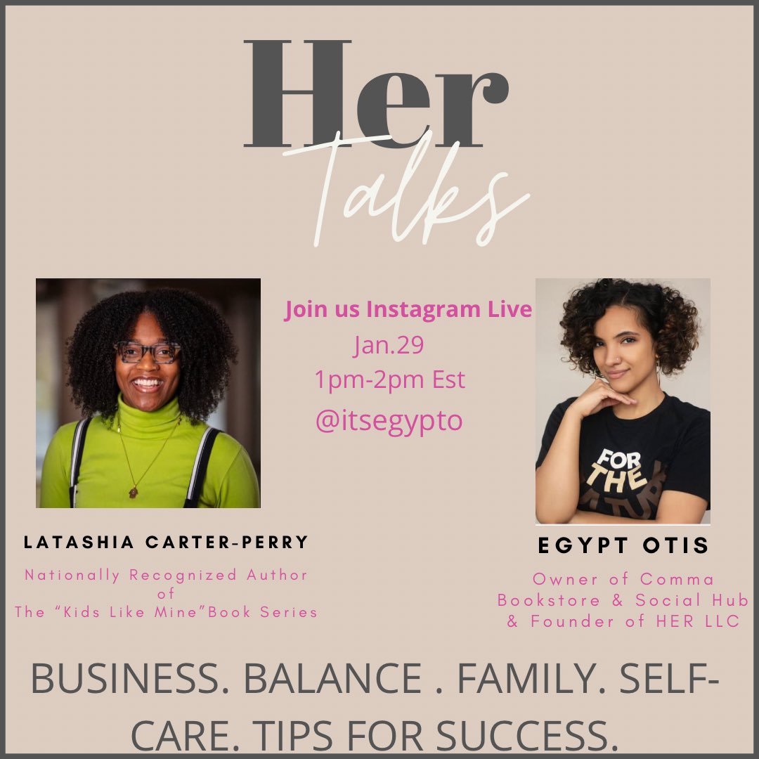 Join us On Instagram live for a candid conversation about female entrepreneurship, balancing family, glass ceilings and tips for success.
#FemaleEntrepreneur #womanowned #Instagram #BlackWomenLead #hertalks