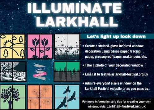 Larkhall  Festival is coordinating an effort to lift us all out of the doom &amp; gloom, inviting everyone to decorate a window and take part in ‘Illuminate Larkhall’ during Jan + Feb

Head straight over to Larkhall-festival.org.uk for all the info you’ll need!
#illuminateLarkhall