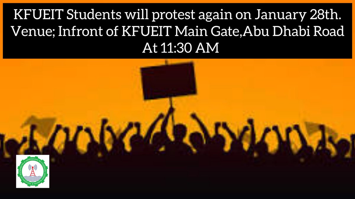 BilawalMS10's tweet photo. Strike  Against (28-jan-2021) Physical exams at 11:30AM #Kfueit RYK. Raise voice for ur right and for your Future.They took online classes then why they want to take Online Exams.
#ہمارا_مطالبہ_ان_لائن_امتحانات 
#OnlineExamOrWeProtest 
Sir @ShahzadYunasPTI students need u 🙏 🙏 https://t.co/k2p3mPYVUE