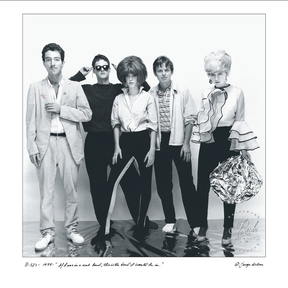 The Art of Album Covers .Photo of the B52s that became the image that once hand colored, was used on their self titled debut album, released 1979..Taken by photographer George DuBose on 12th December 1977 in NYC
