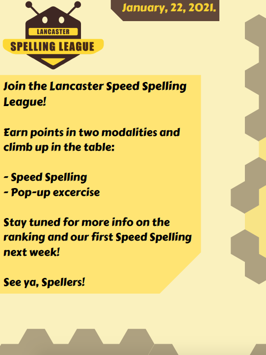PrimariaIngles's tweet photo. We're excited to share that we'll start a Spelling Bee League at Lancaster! We will get to you more details next week. Stay tuned! 
@missannie6o @teacher_BkMarin @patriciatorre95 @Abaunzalor @MissAlisonDelg1 @MissAleRochin https://t.co/VwQbBUElOu