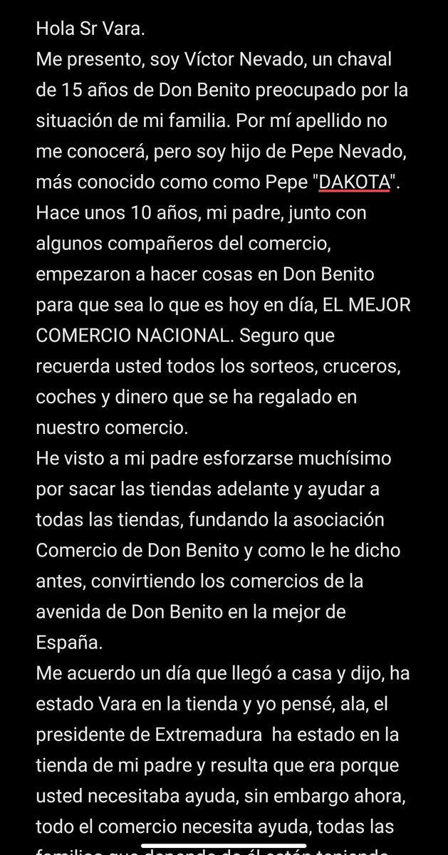 jcnevado_10's tweet photo. Mensaje de mi hermano Víctor. 

Señor @GFVara si respondió usted a @KFC_ES, espero que responda también ha este mensaje, en mi opinión es mucho más importante.
La situación del @ComercioDB es insostenible y necesita ayudas.

Por favor RT para que lo vea. https://t.co/70YQkJYGjA