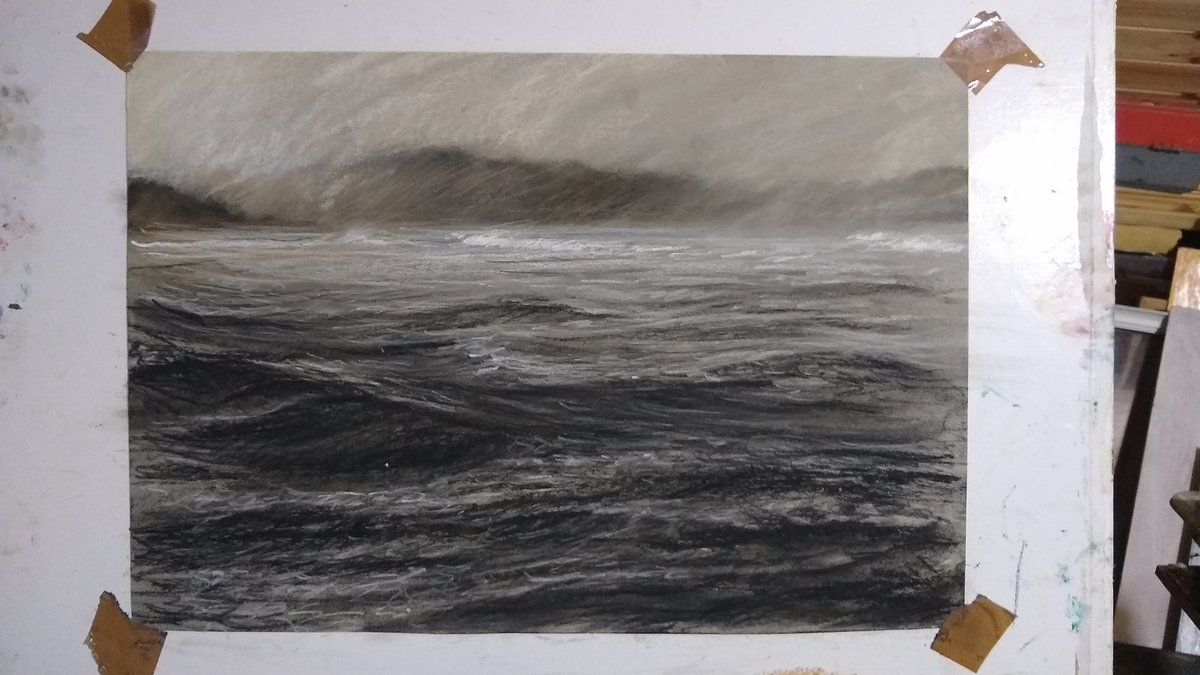jimwrightartist's tweet photo. Been working on a pastel of Torrisdale as Storm Christoph blows in.
#StormChristoph  #scottishartist #sutherlandartist #scotland https://t.co/szU7qJ9uEQ
