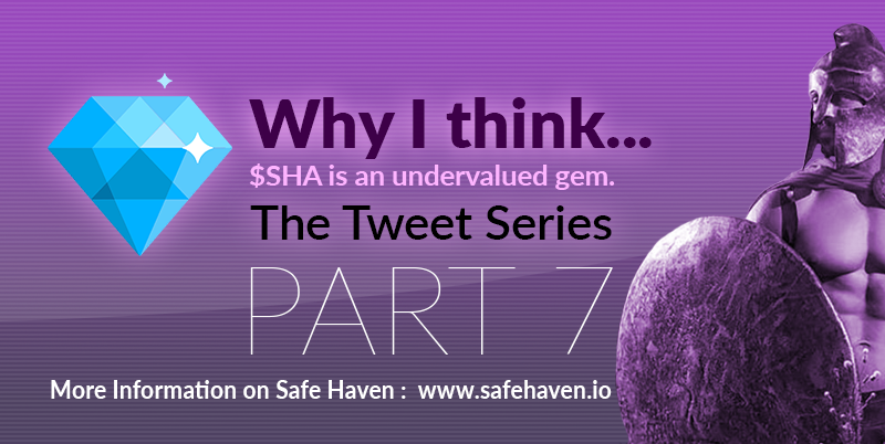 This is why I ♥ Safe Haven and why I think it's an undervalued gem. The last part in this series....

● Staking $SHA earning free tokens

● Upcoming Inheriti Standard &amp; Business edition launch

● Making digital assets inheritable like wallets, account details, etc.

 [1/4]