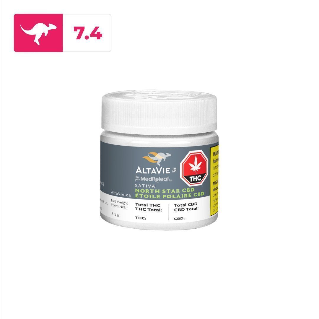 canngaroo's tweet image. Altavie | North Star CBD
•
North Star is ideal for those seeking the benefits of CBD. It's made up of sticky, dense, medium-sized buds that are dark green in colour with hues of light purple.
•
Have you tried this product? Review on Canngaroo and earn rewards!
•