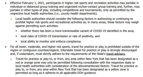 Griffin__Haas's tweet photo. A HUGE spark for high-risk high sports in New York State: State officials will allow local health departments to give the go-ahead for moderate and high-risk sports, beginning February 1st. 

Big shoutout to @letusplayny for making their voices heard, and creating change. https://t.co/CIRe4BEPtK