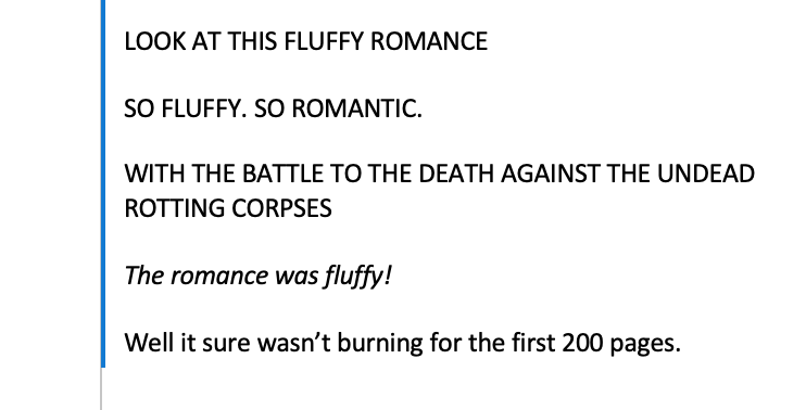 Fluffy romance (mild spoilers.)