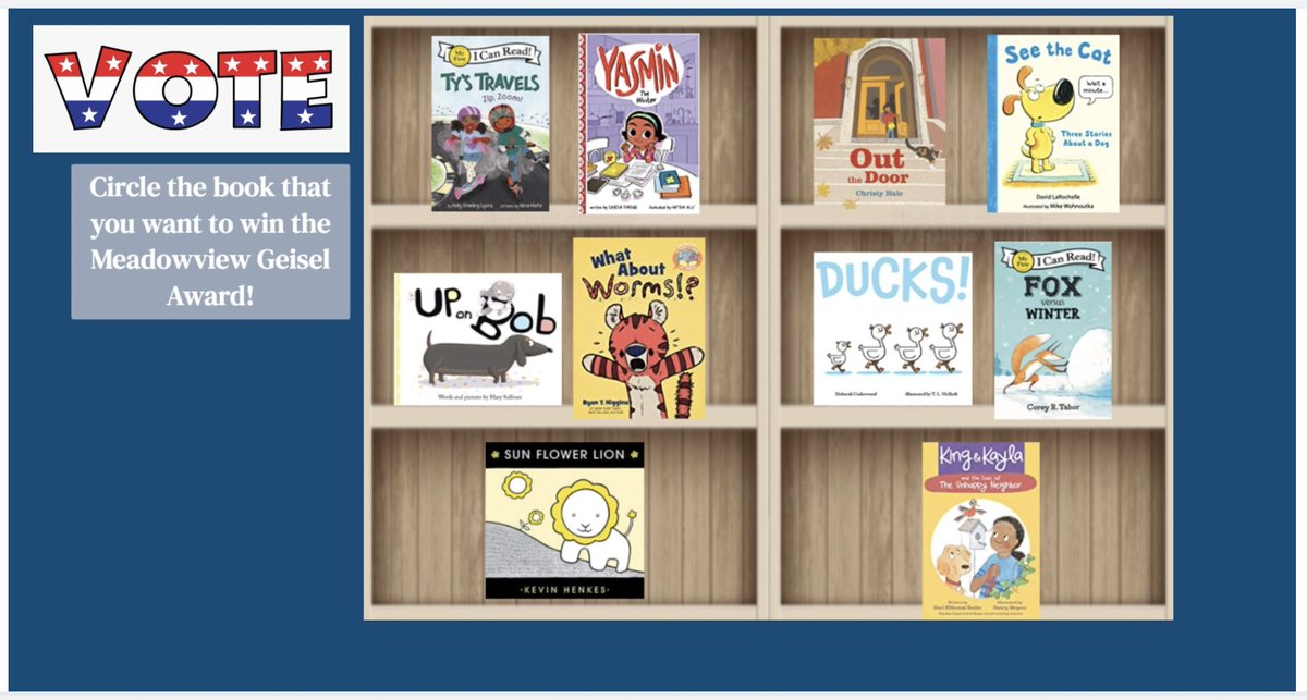 Discover_MV's tweet photo. Today was a BIG day at MV! It was voting day for #MockGeisel and #MockCaldecott !! Our readers were over the moon to cast their votes for the MV awards (some even made their own "I Voted" stickers!) Next week, we will reveal the winners in a virtual assembly! @CCSD46 https://t.co/8BjoHcYv63