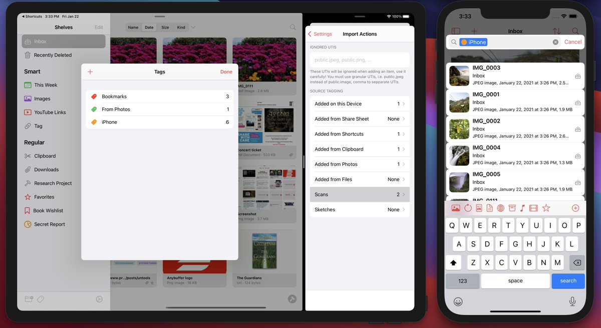 amebalabs's tweet photo. Next version of Anybuffer will support tags\labels for your stuff. You can expect tag to work in smart shelves, search and of course Shortcuts. Along with new set of Import Actions to auto-tag items, coming soon to iOS and macOS. https://t.co/JgulOiizSm