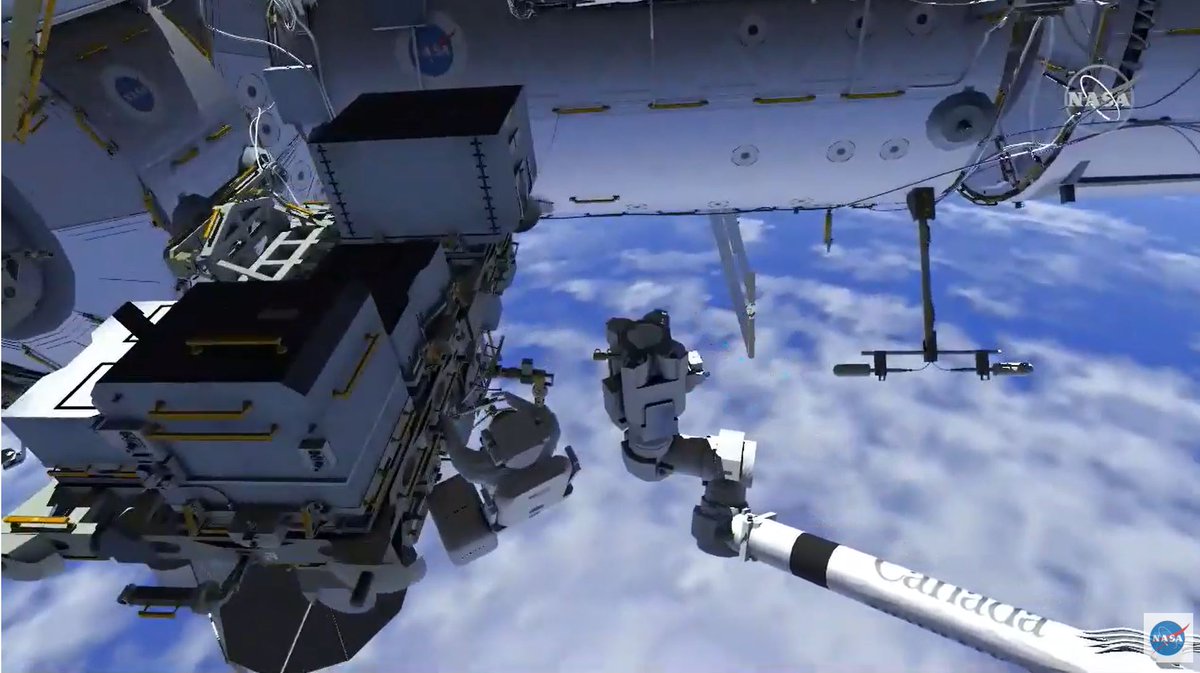 agileachieve's tweet photo. Saturday is day off for @NASA_Astronauts then on Sunday #spacesuits get tried back on just in case anyone had grown in space who knew you grow taller in #ZeroGravity without even wearing high heels. The #CanadaArm2 gets lots of work during the #spacewalk @Space_Station @csa_asc https://t.co/QSwpWLoNMa