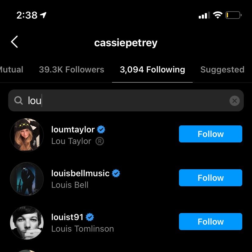 To this day, Cassie follows both Lou Taylor and Britney's manager Larry Rudolph on Instagram.  #FreeBritney