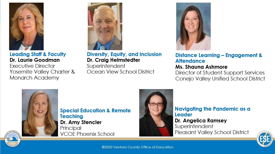 Administrator Induction’s Leaders’ E-Network session was honored to have these amazing speakers share their expertise with candidates and coaches yesterday! @VenturaCOE #educationleader