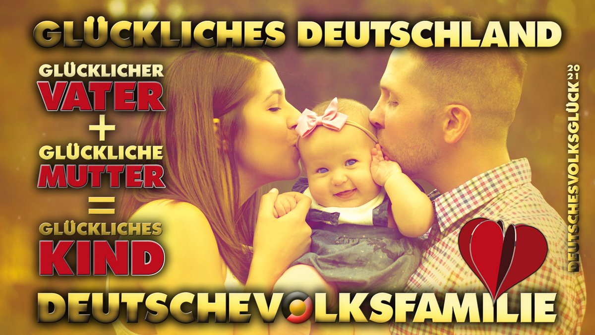 DEUTSCHESVOLK_1's tweet photo. @Abtreibpranger #DEUTSCHESVOLK
#DeutscheVolksFamilie ♥️ #DeutschesVolksGlück 🍀
In einem glücklichen Deutschland gründen glückliche Männer mit glücklichen Frauen glückliche Familien mit glücklichen Kindern. Kinder 👼 sind wie Blumen🌼!
Glücklicher #Vater + Glückliche #Mutter = Glückliches #Kind https://t.co/8Stjz03kX4