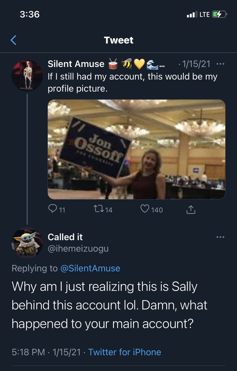 20. Sally Albright's account got suspended, but she is evading the ban with an alt. Here is evidence in case anyone wants to report her to Twitter for evading account suspension. h/t  @ProfJSCarberry