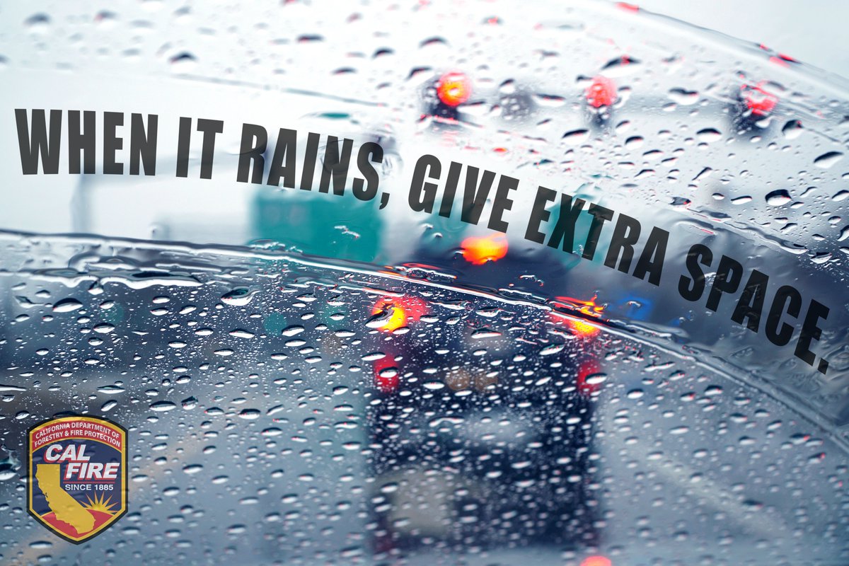 #Rain is already being seen in some parts of California and is predicted for others. During this time it is important to exercise extreme caution while driving. This includes leaving plenty of space between you and the car ahead of you in the event you have to quickly brake.